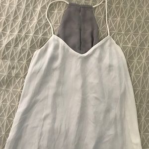 Gray and white reversible tank top